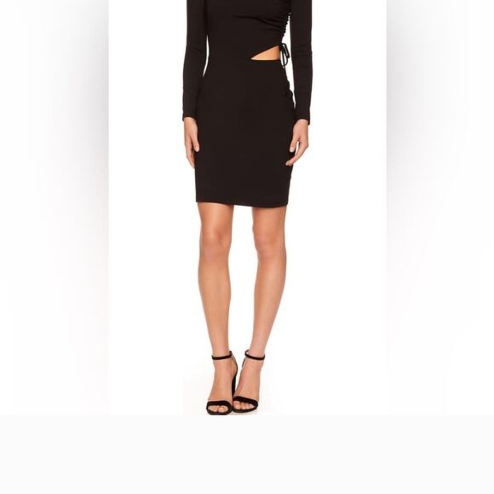 Susana Monaco Black Long Sleeve Cutout Bodycon Dress